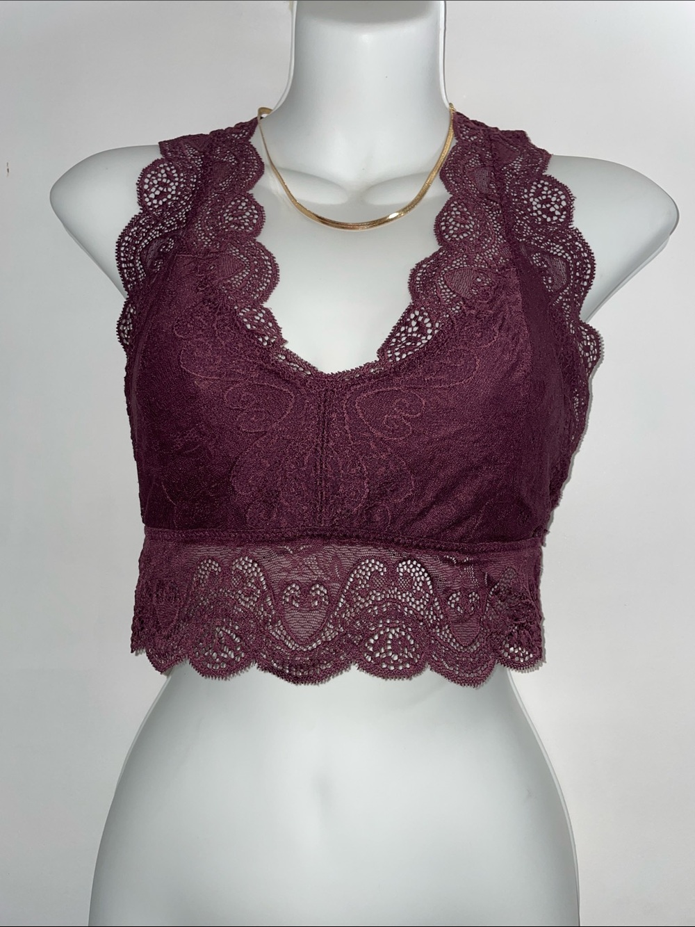 Zenana Outfitters Lace Bralette in Burgundy
